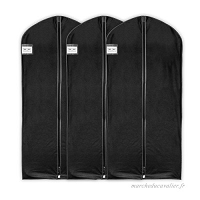 Hangermaster Robe/Manteau Noir 137 cm (137 2 cm) Housses de vêtements respirant Coque de protection et sac – Lot de 3 - B01M26AJRB
